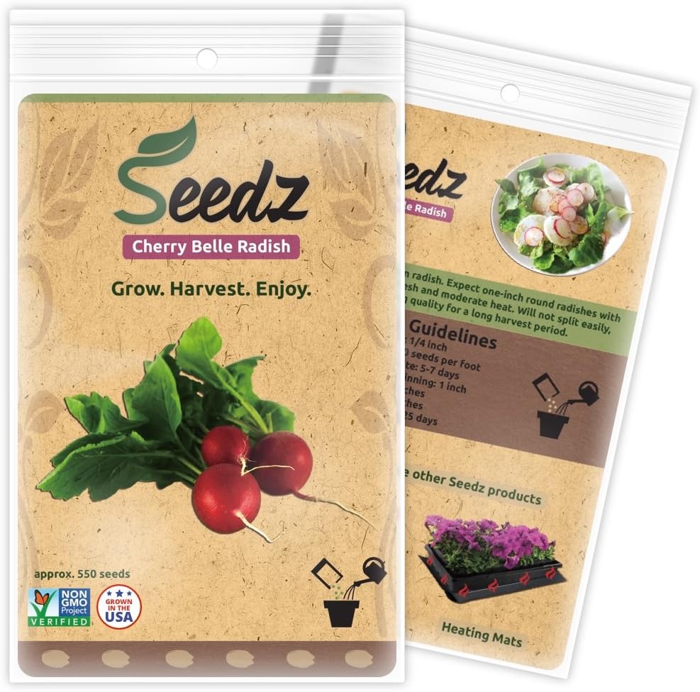 Organic Radish Seeds, APPR. 550, Radish Planting Seeds, Heirloom Vegetable Seeds, Certified Organic, Non GMO, Non Hybrid, USA
