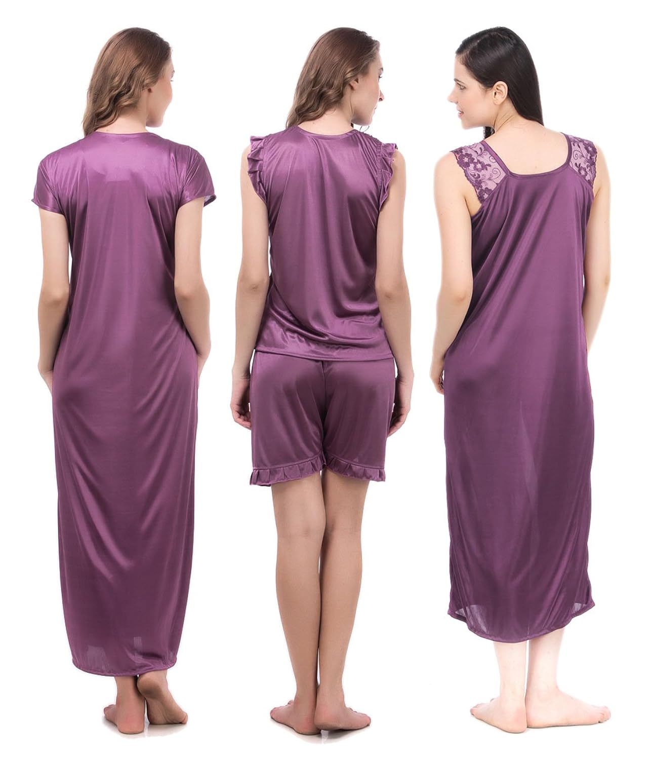 fasense women's satin nightwear - set of 6