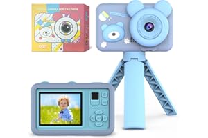 RAESOOT Kids Camera Christmas Birthday Gifts for 3 4 5 6 7 8 9 Year Old Children, Kids Digital Video Camera for 3-5, Toys for Boys Girls Toddler Ages 4-5, Blue