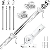 ZHULI 5 FT Flag Pole for Outside House, Flag Pole Kit with 180° Multi-Position Bracket Holder, Rustproof Stainless Steel Flagpole with Tangle Free Spinning Flag Rings, for Outdoor Porch Residential