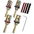 Viborg Audiocrast 4X HiFi Speaker Banana Plug Connectors 4MM BFA Type Dual Screws Locking Speaker Terminals with Heat Shrink Tubing + Allen Wrench (Gold, BFA)