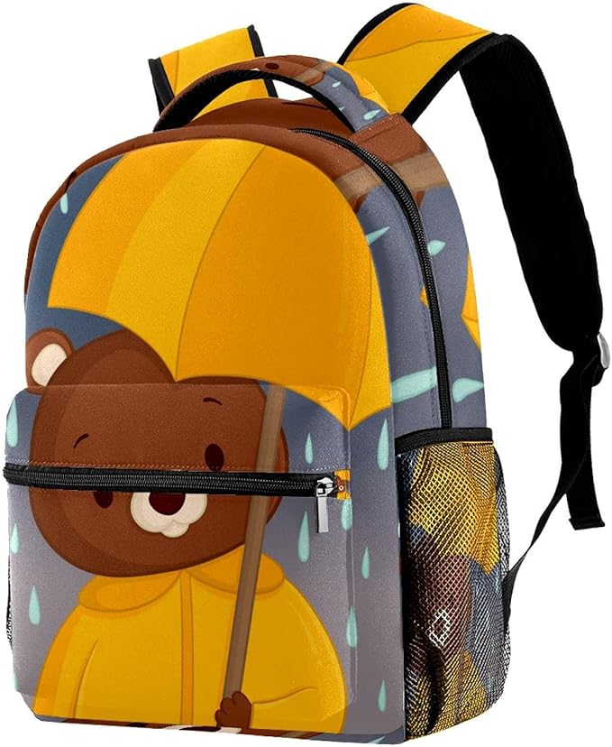 Backpack for Girls Boys Bear Travel Backpack Kids Bag with Side Pockets