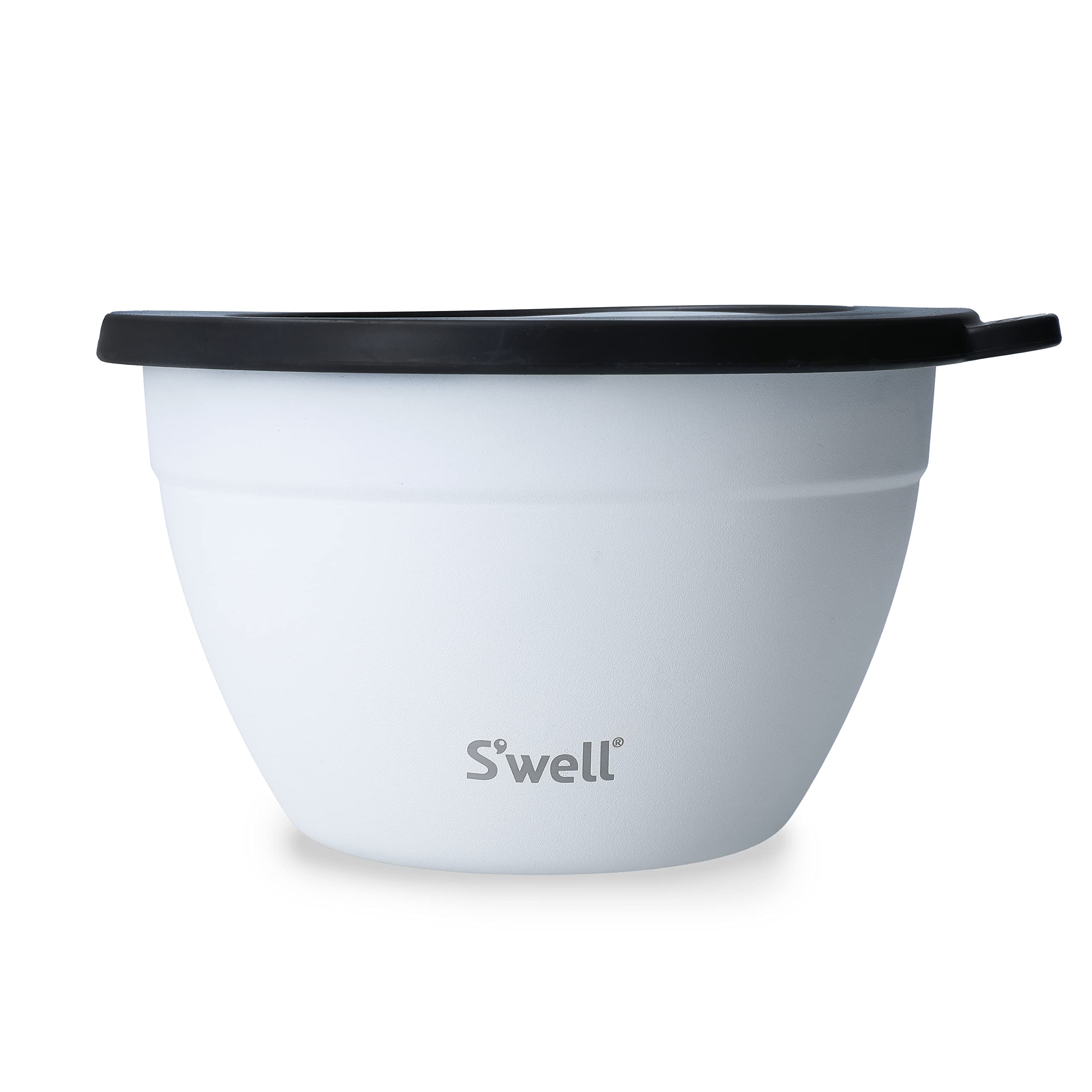 S'well Salad Bowl Kit, Moonstone, 1.9L - Salad Lunch Box with Condiment Container and Removable Tray - Leak-Proof and Dishwasher Safe, White