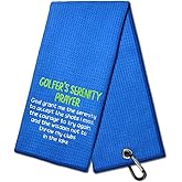 DYJYBMY Golfer's Serenity Prayer Funny Embroidered Golf Towel for Golf Bags with Clip, Golf Club Gifts for Men Husband, Golfclub Gifts for Men Golfer, Anniversary Birthday Gifts for Golfer Golf Lover