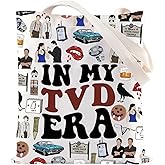 ZJXHPO TVD Tote Bag Vampire Movie Inspired Gift In My TVD Era Reusable Grocery Shopping Bag TVD Merch (TVD Era Tote), Medium