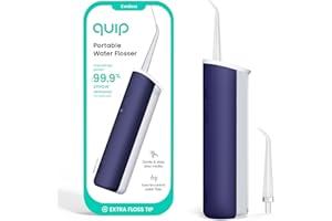 quip Water Flosser with Replacement Tip - Cordless Water Flosser with Adjustable Pressure - Teeth Cleaner Pick with 360 Degree Rotating Replaceable Tip, Rechargeable Water Dental Pick - Midnight Blue