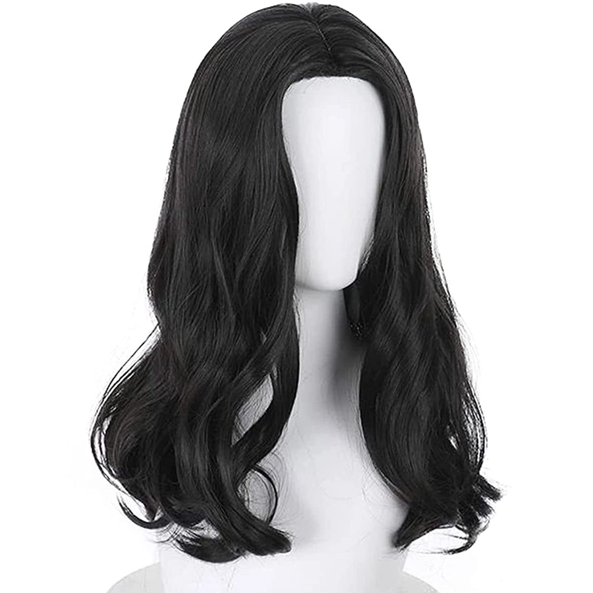 Black Long Curly Wig for Womem Anime Costume with Heat Resistant Synthetic Hairs for for Adult Women Halloween Cos Anime Party Replacement Wigs