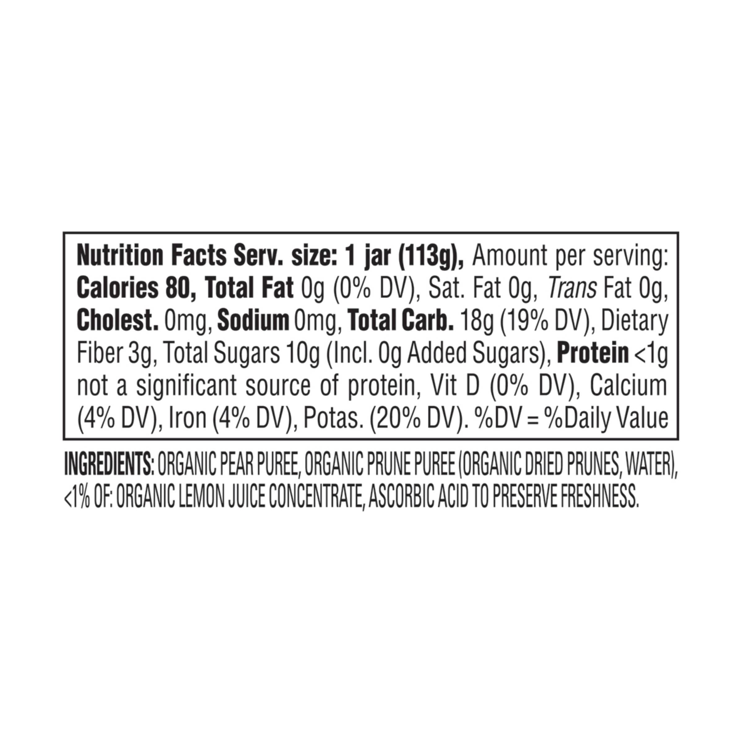 Happy Baby Organic Stage 2 Pears & Prunes Baby Food, 4 OZ