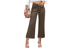 KICZOY Denim Women Cropped Trousers Jeans Pants Leg Jeans High Rise Pants Stretchy with Pockets