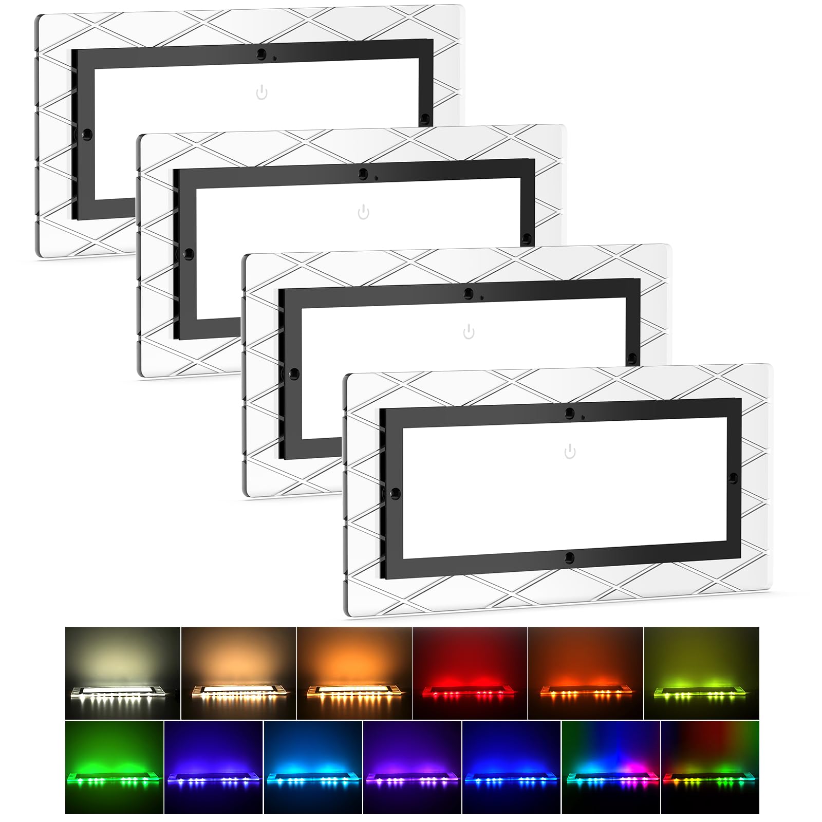 Photo 1 of BlueFire Upgrade 1800LM Bright LED RV Light Interior, 3 Color Temperatures,8 Multi-Color Side Lights, RV Ceiling Dome Lights for RV Camper Van Motorhome Boat Trailers (Multicolor-4Pack)