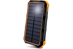 ToughTested 24,000 mAh Fast Charging Solar Power Bank, Portable Solar Charger External Battery Bank | LED Flashlight, IP67 Waterproof, Dustproof, Shockproof for Camping, Travel & Emergency Use