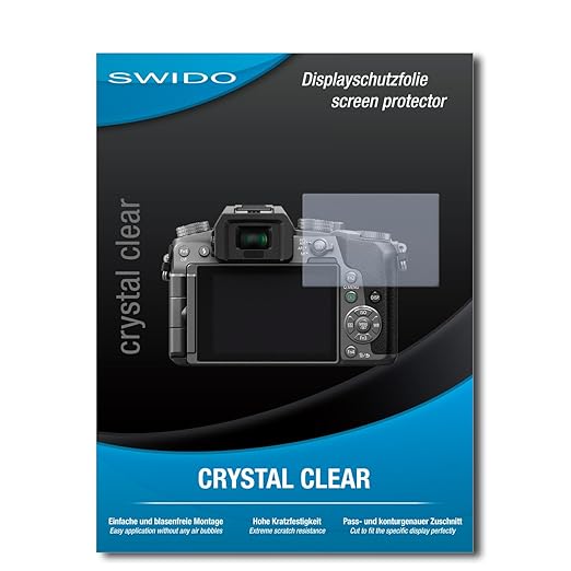 SWIDO® Displayschutz für Panasonic Lumix DMC-G70 [4 Stück] Kristall-Klar, Hoher Härtegrad, Schutz vor Öl, Staub und Kratzer/S