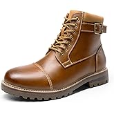 Bruno Marc Men's Motorcycle Combat Boots Warm Zipper Biker Riding Oxford Boot