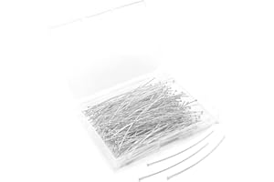 YUMTTERO 70mm/2.76in 21 Gauge 200PCS Open Eye pins Head pins Ball pins for Jewelry Making (Ball Pins, Silver Plated)