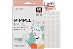 GoGleefy Pimple Patches for Face – Day & Night Acne Patches for Fast Healing, Skin Clarity – Invisible Hydrocolloid Patches, Waterproof Spot Treatment – All Skin Types Zit Patches of 60/120/180