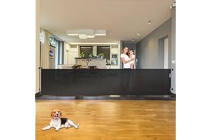 KISKIZ Extra Wide Retractable Baby & Dog Gate for Large Openings - Indoor & Outdoor Use