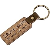 MUUJEE Keychain - Engraved Wooden Keychain Key Chain Birthday Gift, 5th Year Wedding Anniv Ideas