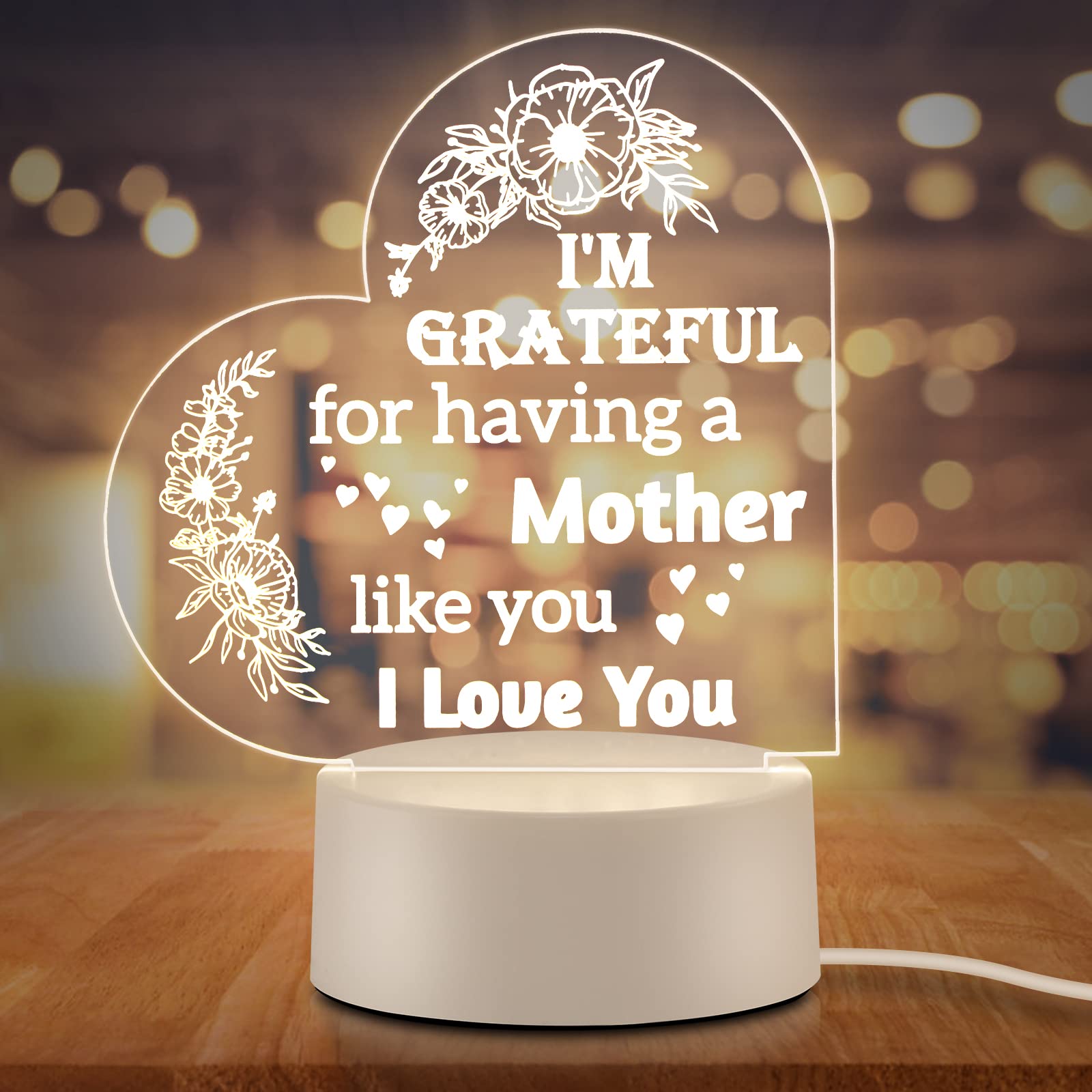 Ansteker Mothers Day Gifts from Daughter Son, Gifts for Mum, Mum Birthday Gifts Night Light, Presents for Mum, Stepmum, New Mum, Pregnant Mum, Best Mum Ever Night Light