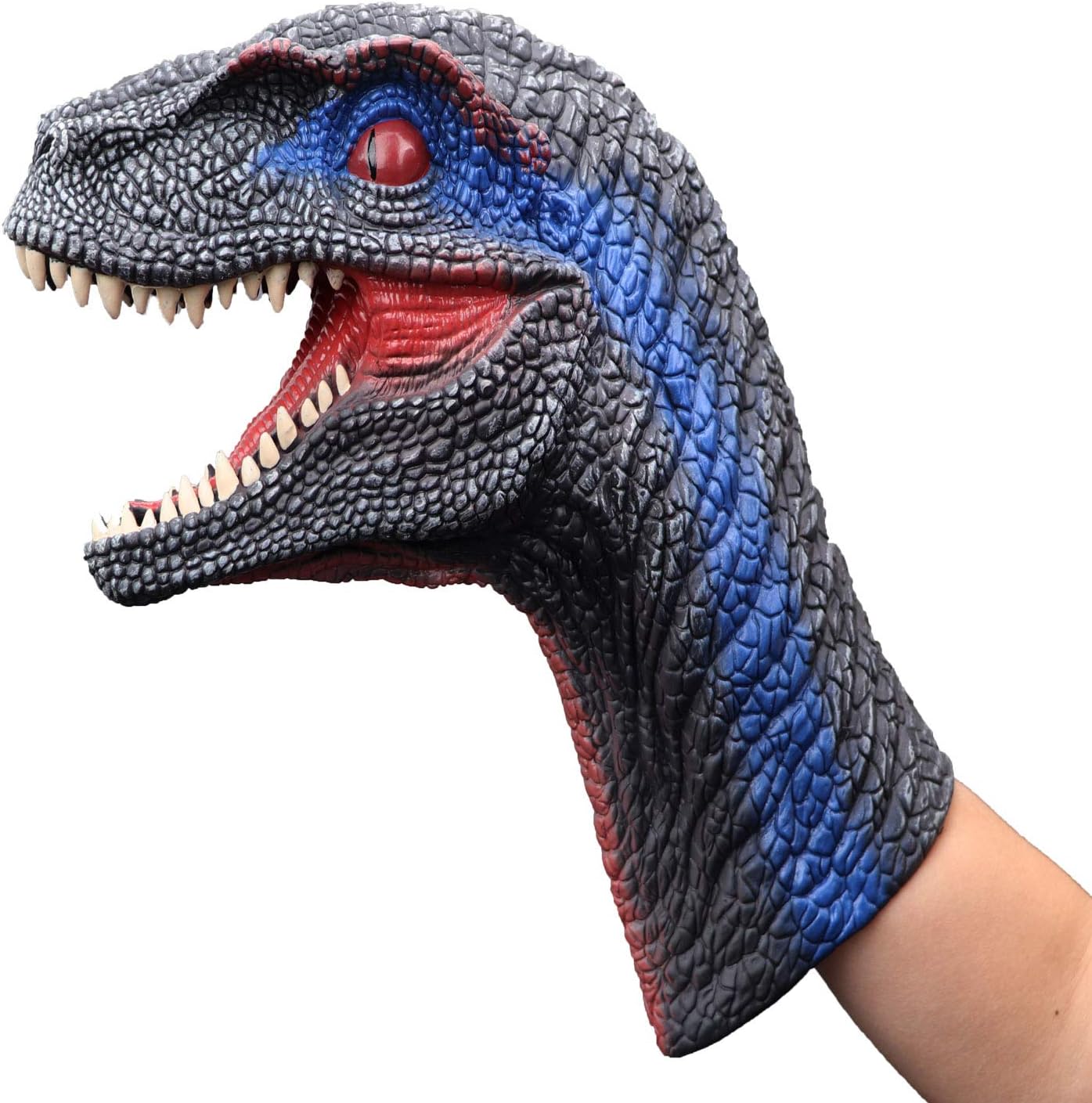 iFkoo Shark Hand Puppet Realistic Soft Rubber Jaws Dolphin Sea Animal Head Party Plush Toy for Adult and Kids (Dinosaur)
