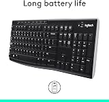 Logitech K270 Wireless Keyboard for Windows UK English Layout Black view 3