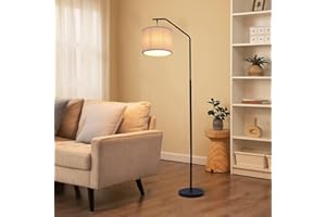 JuGuo 68" Floor Lamp,9W Edison LED Bulb Included Swingable lamp Head Standing Lamp with Foot Switch with Pleated Lampshade, Tall Floor Lamp Reading for Living Room Bedroom Office Classroom Dorm Room