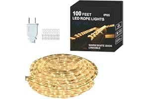 FORT LED Rope Lights Outdoor Waterproof Warm White led Strip Lights, 100 ft led Lights 720 Led Connectable and Flexible Tube Lights UL Plug -Idear for Trees,Pool,Wedding Deck Landscape, Gerden Decor