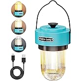 HOMY Retro Rechargeable Camping Lantern，Dimmable Warm Glow Light for Aesthetic Glamping, Vintage Tent Light for Power Outages
