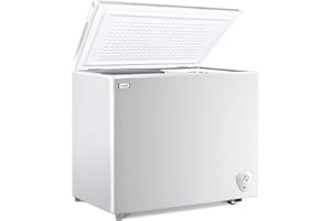 WANAI Chest Freezer, 7.0 Cu.Ft Cubic Feet Deep Chest Freezer Compact Freezers with 7 Settings Temperature Adjustable, Large Deep Freezer with Removable Basket, Compact Chest Freezer for Home or Dorm