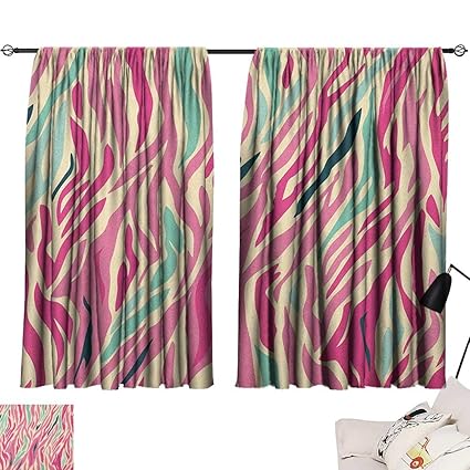 Amazon Com Warm Family Pink Zebra Decor Curtains Funky Fashion