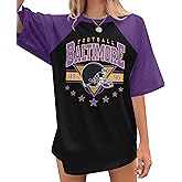 Oversized Football Shirts Women Game Day Tshirt Football Outfits Team Fan Gifts Tee Tops