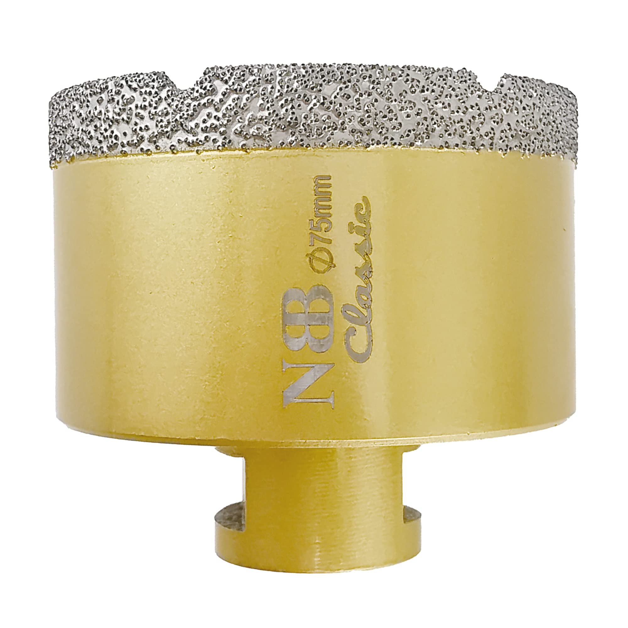 NBB vacuum brazed diamond hole saw with M14, Classic Golden type, diamond drill bit for dry or wet drilling professionally on hard porcelain, ceramic, tile, granite, marble,for angle grinder(1, 75mm) — image 1