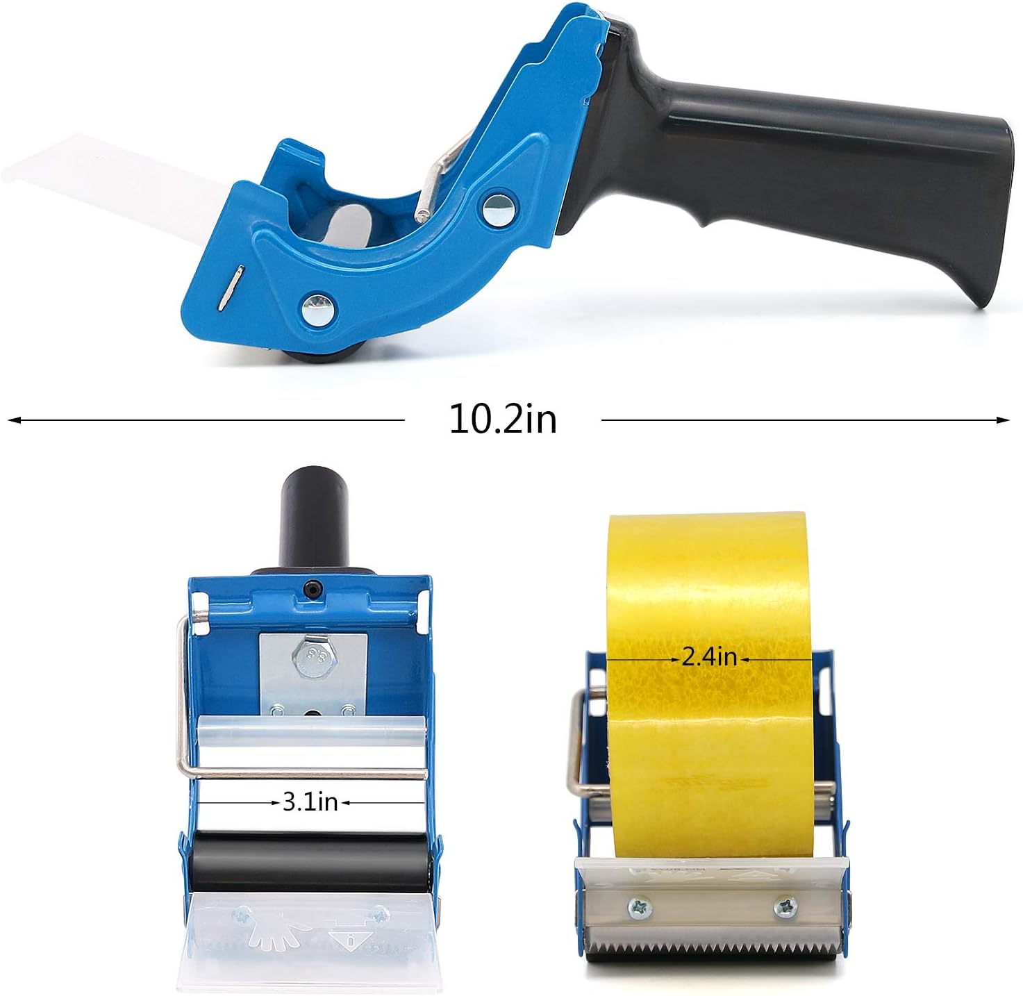 New Improved Design, Packaging Tape Dispenser with Quick Load Feature. Commercial Grade Tape Gun for Tapes Up to 3 Inch Wide. Industrial Durability. Perfect for Sealing Ship, Move, Storage Boxes. (1) : Office Products