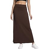 Urban CoCo Women's High Waist A-Line Maxi Skirt Comfy Ribbed Knit Long Skirt
