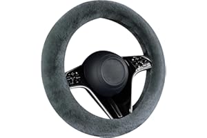 Mearo Car Steering Wheel Cover, Fluffy Steering Wheel Cover, Soft Warm Non-Slip Car Interior Accessories Fits 14.5-15 inches 