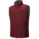 33,000ft Men's Lightweight Softshell Vest Outerwear Zip Up Fleece Lined Windproof Sleeveless Jacket for Golf Running Hiking