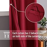 DWCN Red Blackout Curtains 66x90 with Tiebacks 2 Panels Thermal Insulated view 2