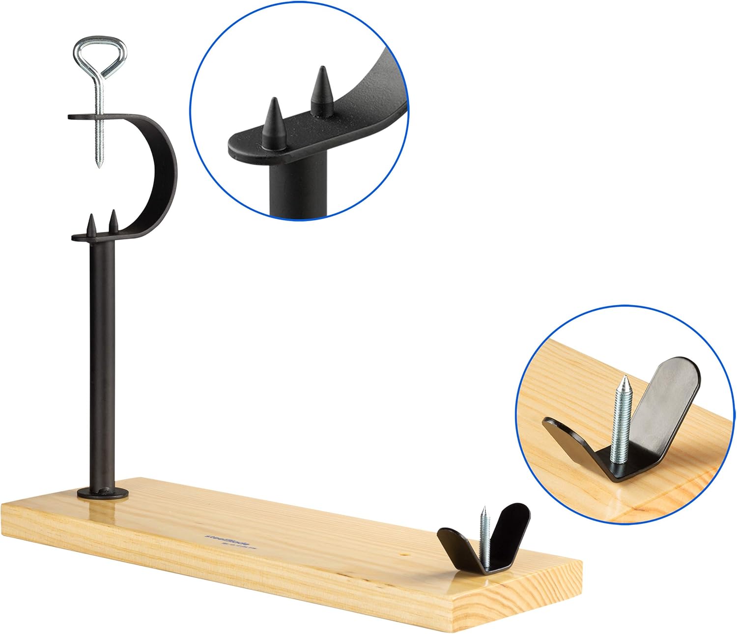 Steelblade Lacquered Wood + Gift 2 Plates of Natural Slate -Soporte Made in Spain - Very Durable Ham - Ideal for Ham and Pallets - Image 5