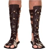 UNDERWRAPS Mens Greek Roman Sandals - Warrior, Knight Armor, Medieval Sandals, Cosplay and Halloween Accessories, Soldier, Viking, Renaissance Sandals(One Size)