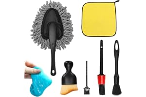 Vidspl Car Interior Duster Detailing Brush Set Cleaning Gel Kit, Soft Microfiber Towels Dash Vent Dusting Car Slime Putty Detailing Brushes Accessories Tools for Car Decoration Auto Truck SUV RV
