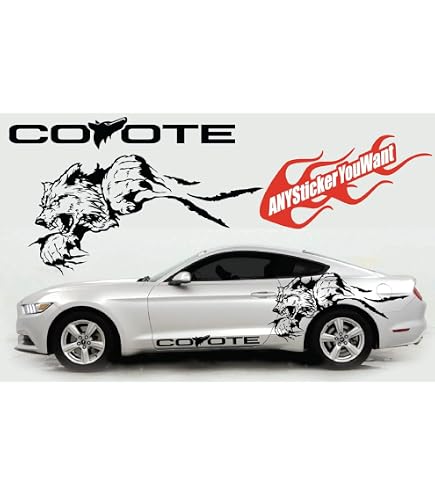 Autocollant Coyote Graphique Pour Voiture – Adhésif Latéral Pour Mustang, F-150…