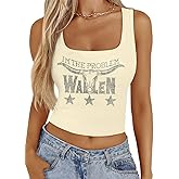 Country Music Tank Top Sparkly Cowgirl Graphic Shirts I'm The Problem Tee Country Music Crop Tops Western Music Fans Outfit