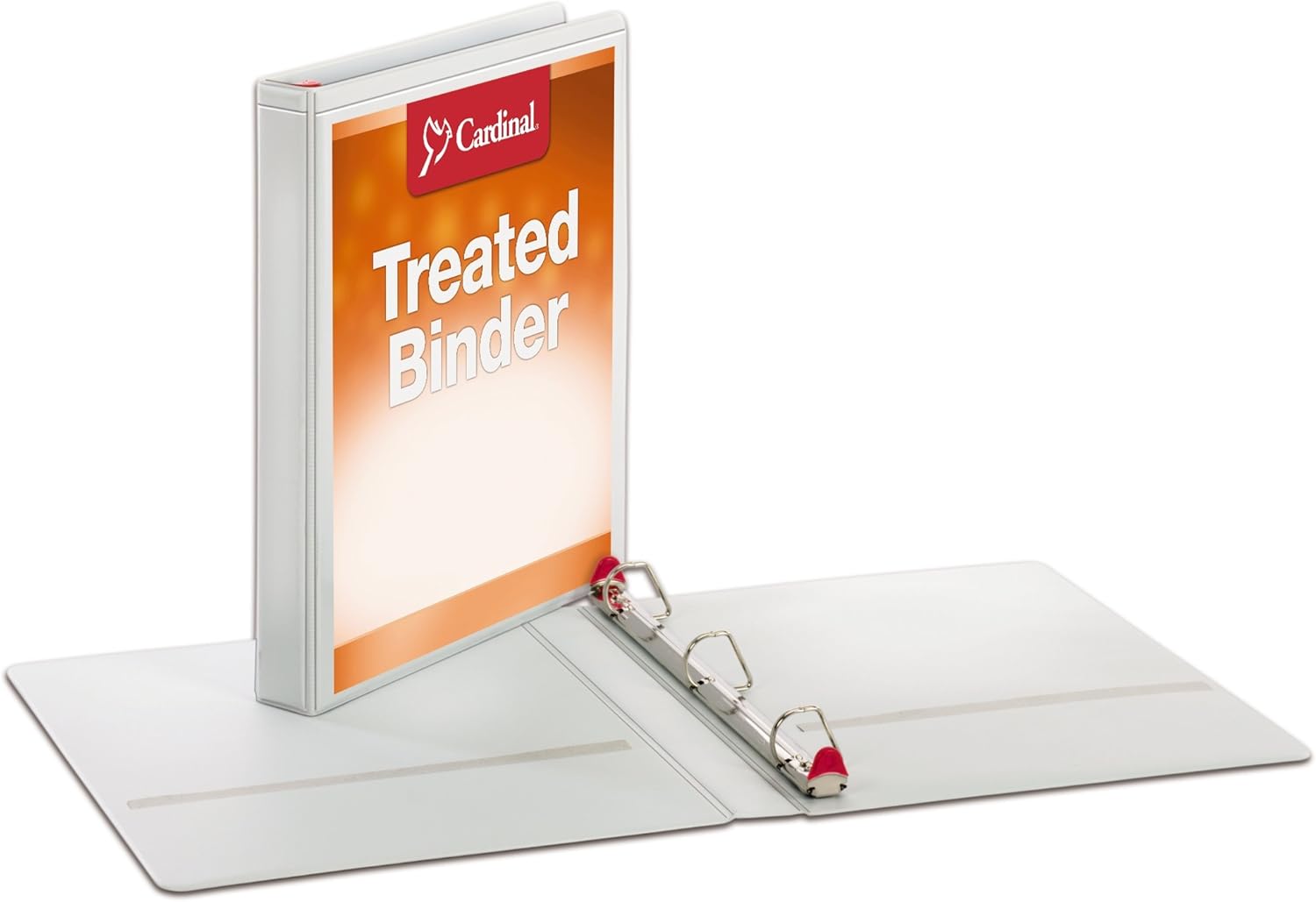 Cardinal 3 Ring Binder, 1 Inch Treated Binder, Locking Slant-D Rings, Customizable ClearVue Covers, Holds 270 Sheets, White : View Binders : Office Products