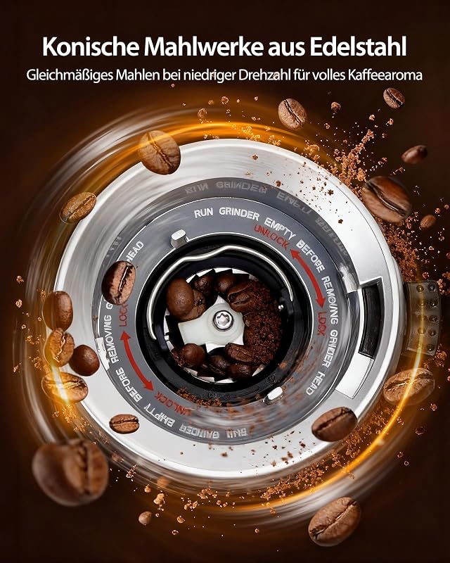 Elektrisch Kaffeemühle für Siebträger, mit 52 Mahleinstellungen