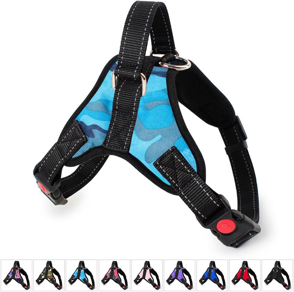 Dog Harness, Adjustable Outdoor Vest for Dogs, No Pull & No Choke Design Pet Harness Easy Control for Small Medium Large Dogs