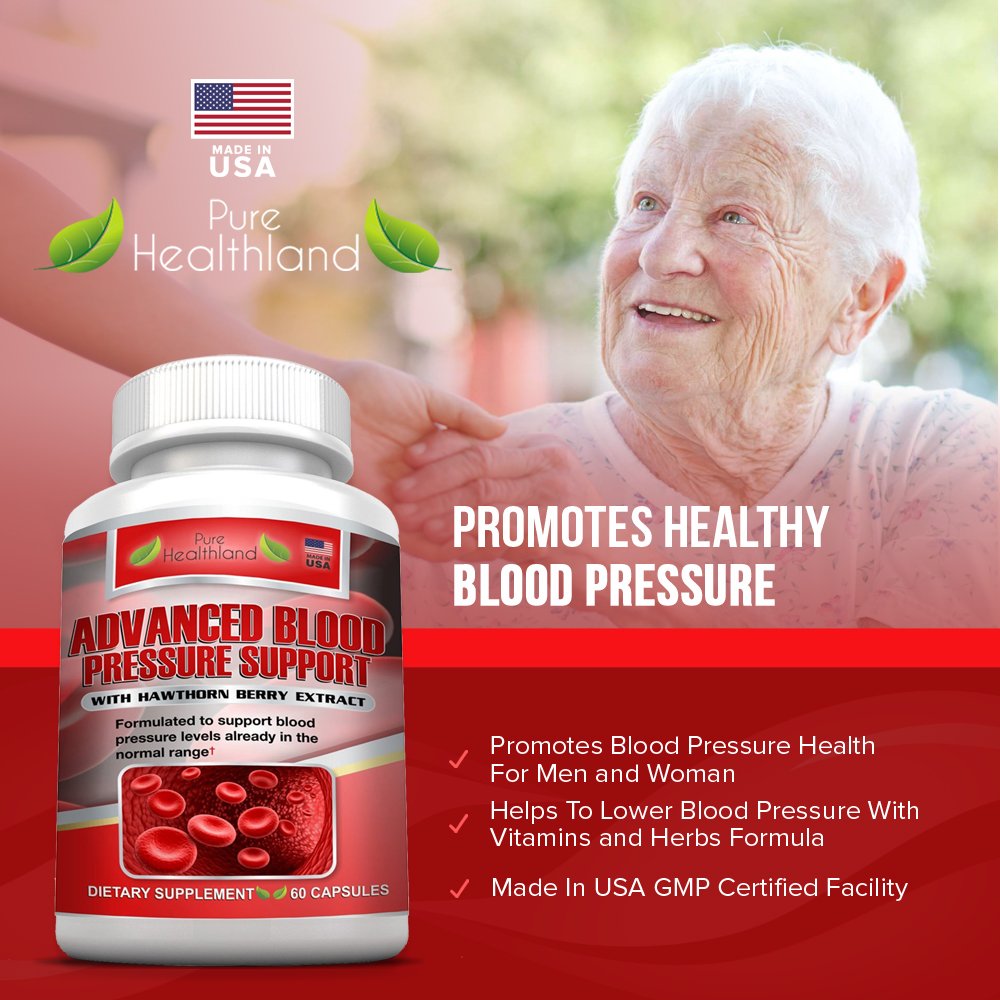 ADVANCED BLOOD PRESSURE SUPPORT Helps Maintain Blood Pressure Levels Already In The Normal Range, Contains Hawthorn Extract And Hibiscus