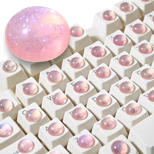 Keyboard Stickers for Long Nail - 100PCS Pink Keyboard Cover Stickers, Resin Frosting Comfortable Touch for Typing, Nail Protection for Women Gift