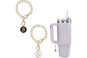 JEBEALUO 2Pcs Letter Charm Accessories for Stanley Cup, Handle Charm for Stanley Tumbler, Stanley Cup Accessories 40 Oz