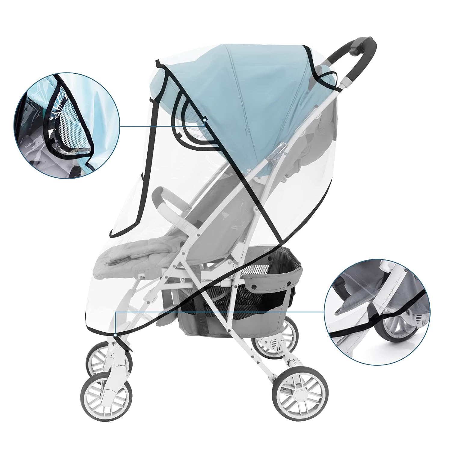 Stroller Rain Cover Universal, Baby Stroller Weather Shields, Waterproof Windproof, Protect from Dust Snow, Baby Stroller Cover, Pushchair Stroller Cover : Baby