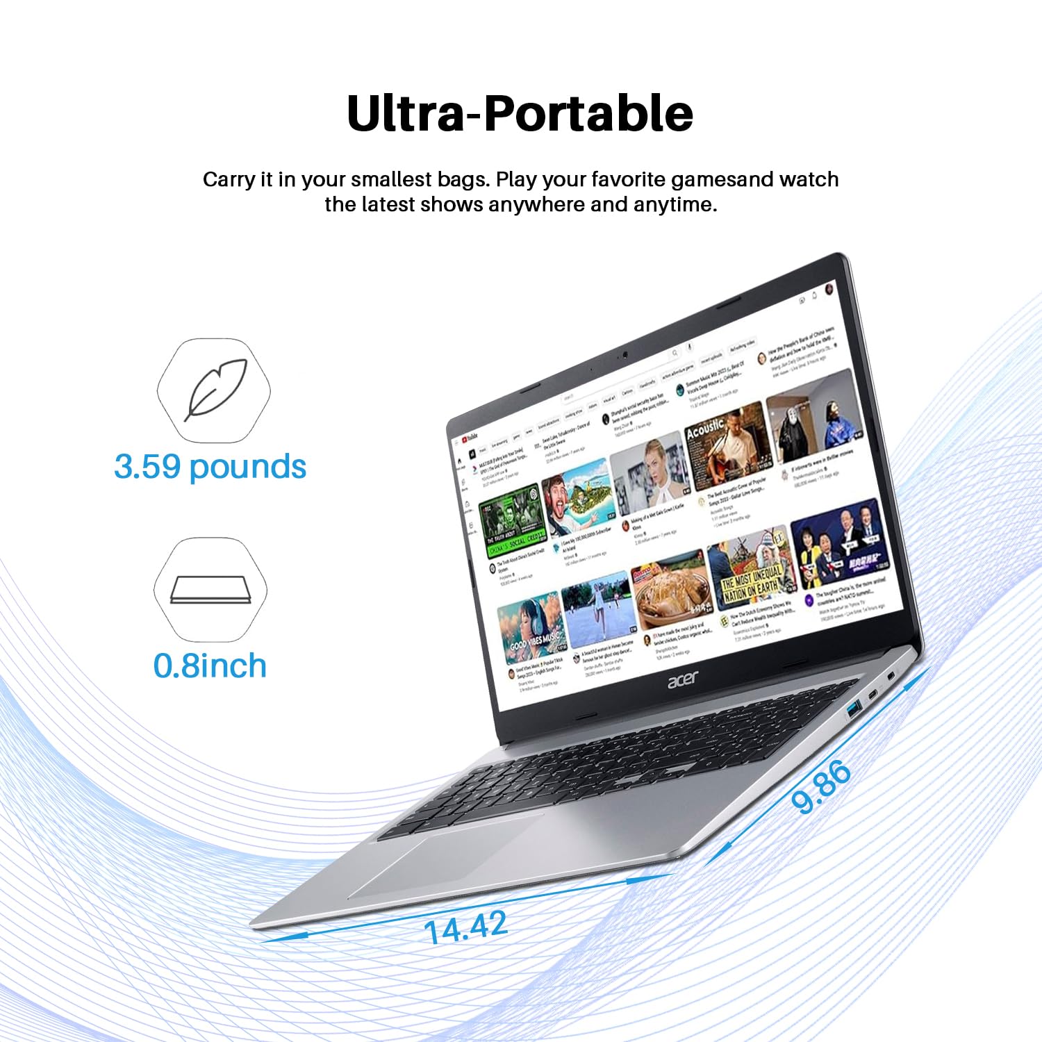 acer 2024 Chromebook 315 Laptop, 15.6