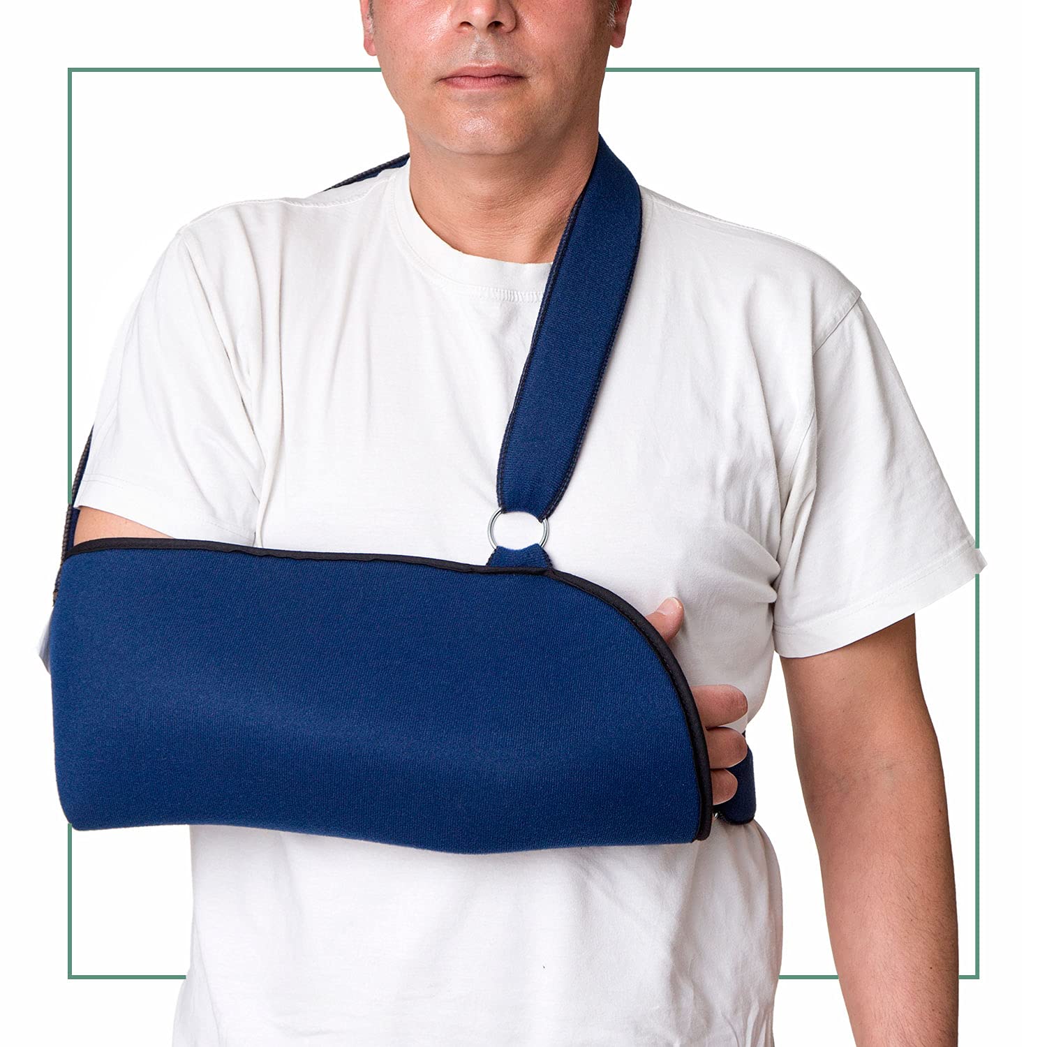 Ortones - Universal Arm Sling - Shoulder Immobilizer - Adjustable Arm Support - For Right Arm One Size - For Women & Men - Blue Colour